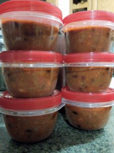 Instant Pot Chili ready for the freezer